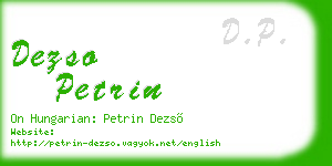 dezso petrin business card