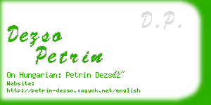 dezso petrin business card